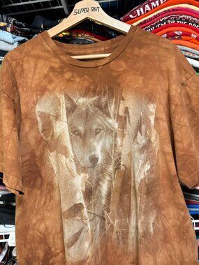 The Mountain tee brown wolf nature graphic t shirt